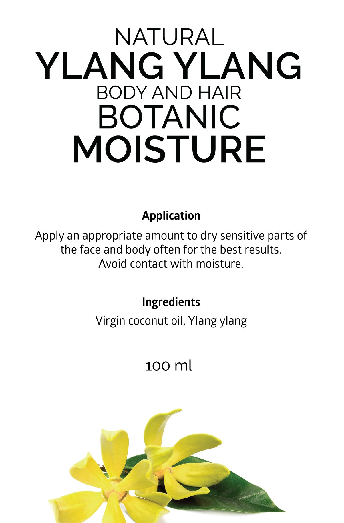 Natural Ylang Ylang And Coconut Body & Hair Oil 30ml/100ml