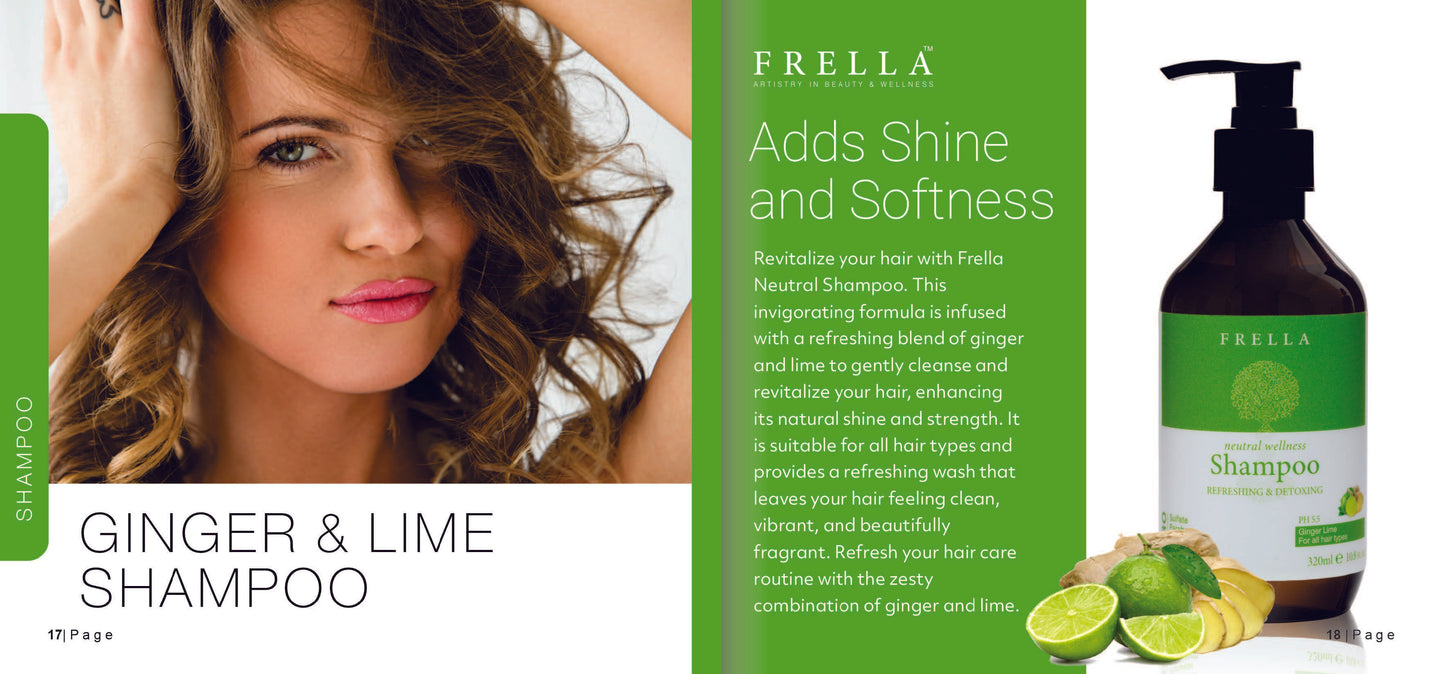Frella Sulfate Free Shampoo with Ginger & Lime Essential Oil